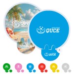 Logo Branded Full Color Foldable Polyester Fan With Handle & Pouch