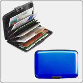 Smooth Trip Travel Gear by Talus RFID Blocking Aluminum Card Case, Blue with Logo  Smooth Trip Travel Gear by Talus RFID Blocking Aluminum Card Case, Blue with Logo