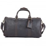 Full Grain Leather Travel Weekender Bag Overnight Duffle Bag with Logo