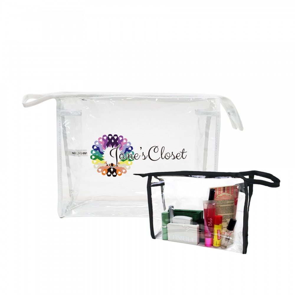 Clear Cosmetic Travel Carrier with Logo