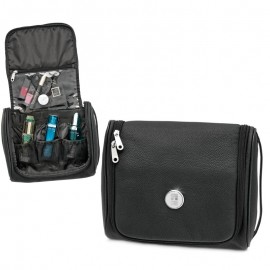 Custom Leather Toiletry Bag W/ Silver Medallion  Custom Leather Toiletry Bag W/ Silver Medallion
