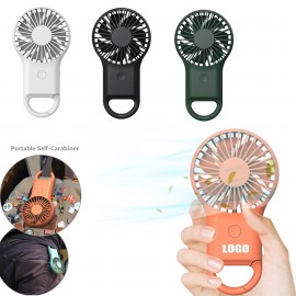 Logo Branded Carabiner Portable Fan With LED Lights