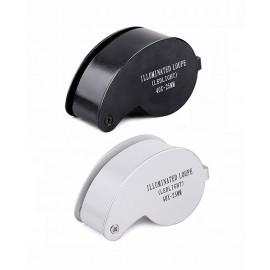 Logo Branded 40X MINI Jewelry Magnifying Glass 2 LED Foldable Magnifier Lens Diameter 25mm Pocket Illuminated Lou