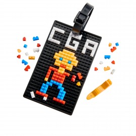 Personalized Smooth Trip Travel Gear by Talus Building Block Luggage Tag, Black