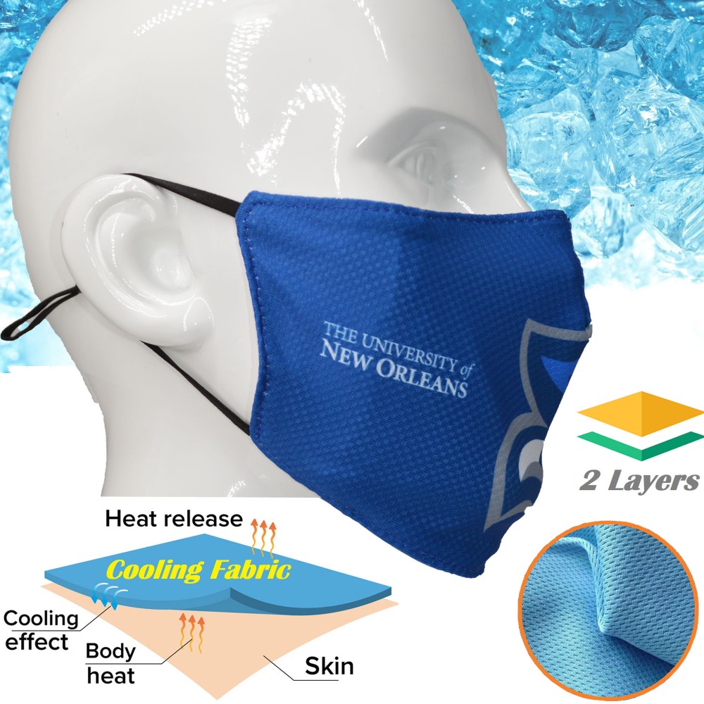 Cooling 2 Layer Face Mask for Summer, Breathable Face Masks with Logo