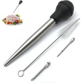 4Pcs Stainless Steel Turkey Baster Syringe Injector with Logo  4Pcs Stainless Steel Turkey Baster Syringe Injector with Logo