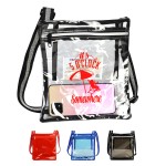 Clear Travel Zipper Messenger Satchel Bag with Logo