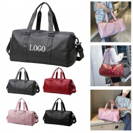 PU Duffel Bag w/ Shoe Compartment & Wet Pocket with Logo