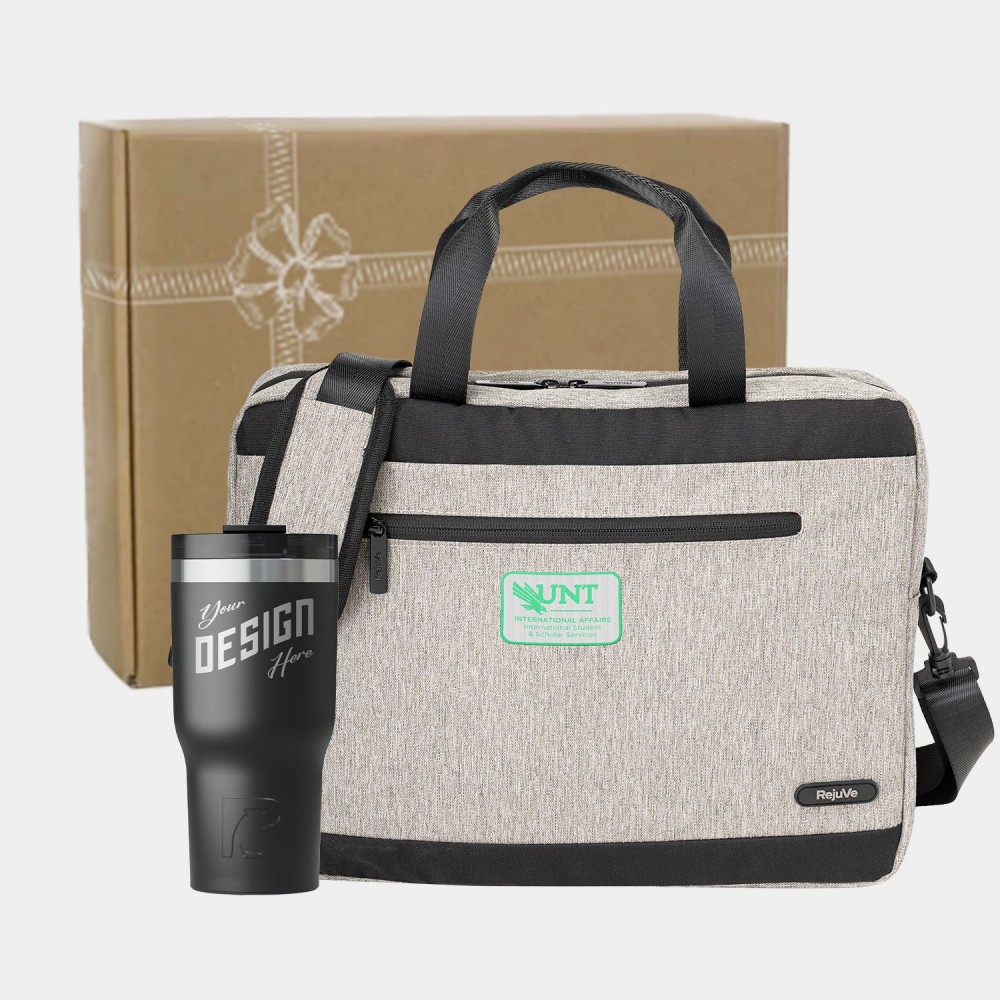 RejuVe Executive Laptop Bag & RTIC Insulated Tumbler Gift Set with Logo RejuVe Executive Laptop Bag & RTIC Insulated Tumbler Gift Set with Logo