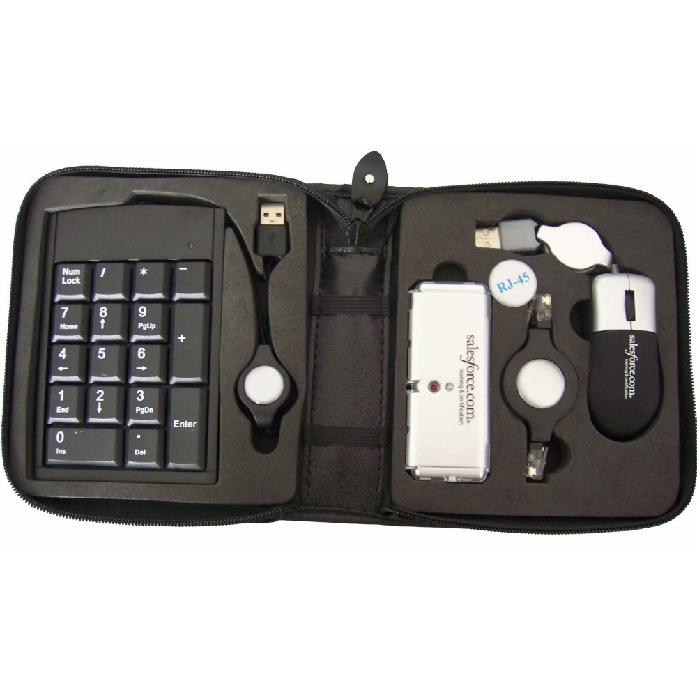 Custom Imprinted USB Travel Kit with Portable Keyboard & Mini Hub (4 Piece Set) Custom Imprinted USB Travel Kit with Portable Keyboard & Mini Hub (4 Piece Set)