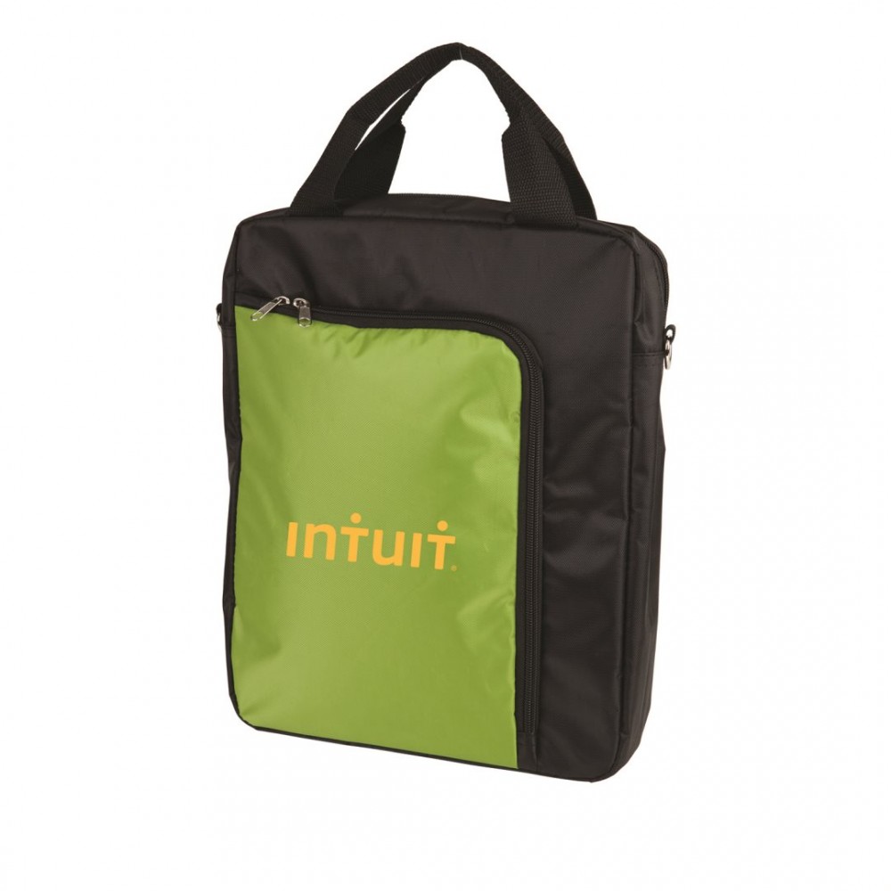 Logo Branded The Vertical Laptop Shoulder Bag - Green Logo Branded The Vertical Laptop Shoulder Bag - Green