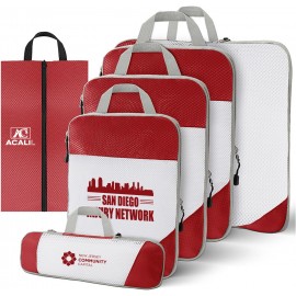 6-Piece Travel Packaging Cube Storage Bag with Logo  6-Piece Travel Packaging Cube Storage Bag with Logo