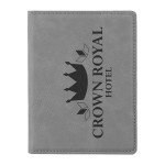 Custom Printed Leatherette Passport Holder , Gray