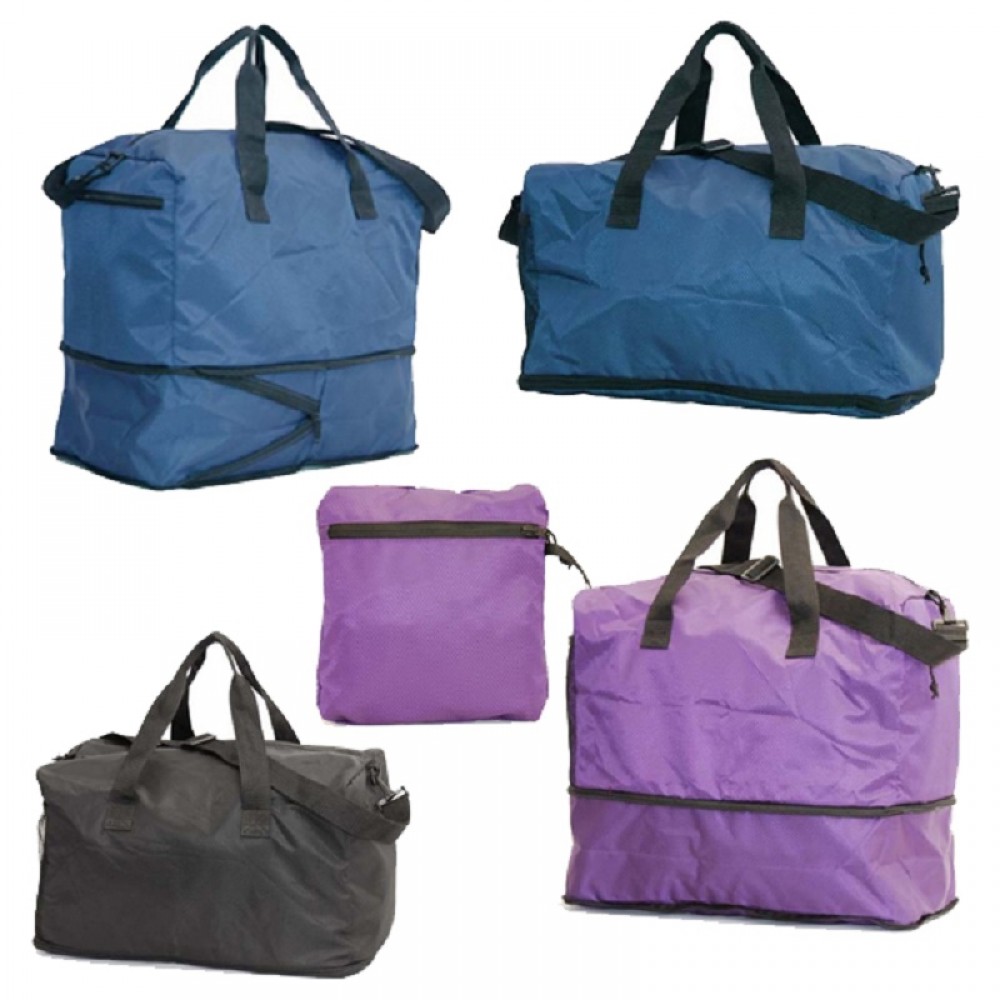 Logo Branded Top Grade Lightweight Foldable& Expandable U-Zip Duffle Bag