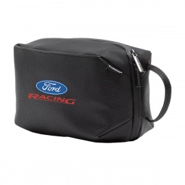 Brookstone Compact Toiletry Kit Vegan Leather Travel Bag with Logo  Brookstone Compact Toiletry Kit Vegan Leather Travel Bag with Logo