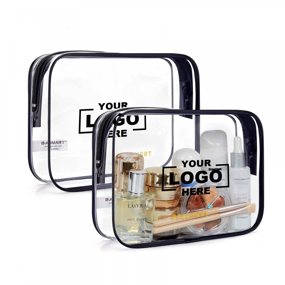 Logo Branded Makeup Cosmetic Bags For Women Clear Toiletry Bag