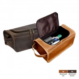 Taylor Falls Leather Travel Dopp Kit Bag with Logo  Taylor Falls Leather Travel Dopp Kit Bag with Logo