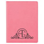 Pink Leatherette Passport Holder with Logo