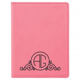 Pink Leatherette Passport Holder with Logo  Pink Leatherette Passport Holder with Logo