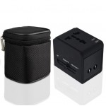 Logo Branded Universal travel adapter with two USB ports