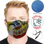 2-Layer Cooling Face Mask w/ Full Color Antibacterial Masks with Logo