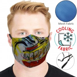 2-Layer Cooling Face Mask w/ Full Color Antibacterial Masks with Logo  2-Layer Cooling Face Mask w/ Full Color Antibacterial Masks with Logo