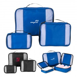 3 Piece Packing Travel Organizer Cubes Set with Logo  3 Piece Packing Travel Organizer Cubes Set with Logo