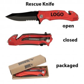 Customized Red Anodized Aluminum Rescue Knife  Customized Red Anodized Aluminum Rescue Knife