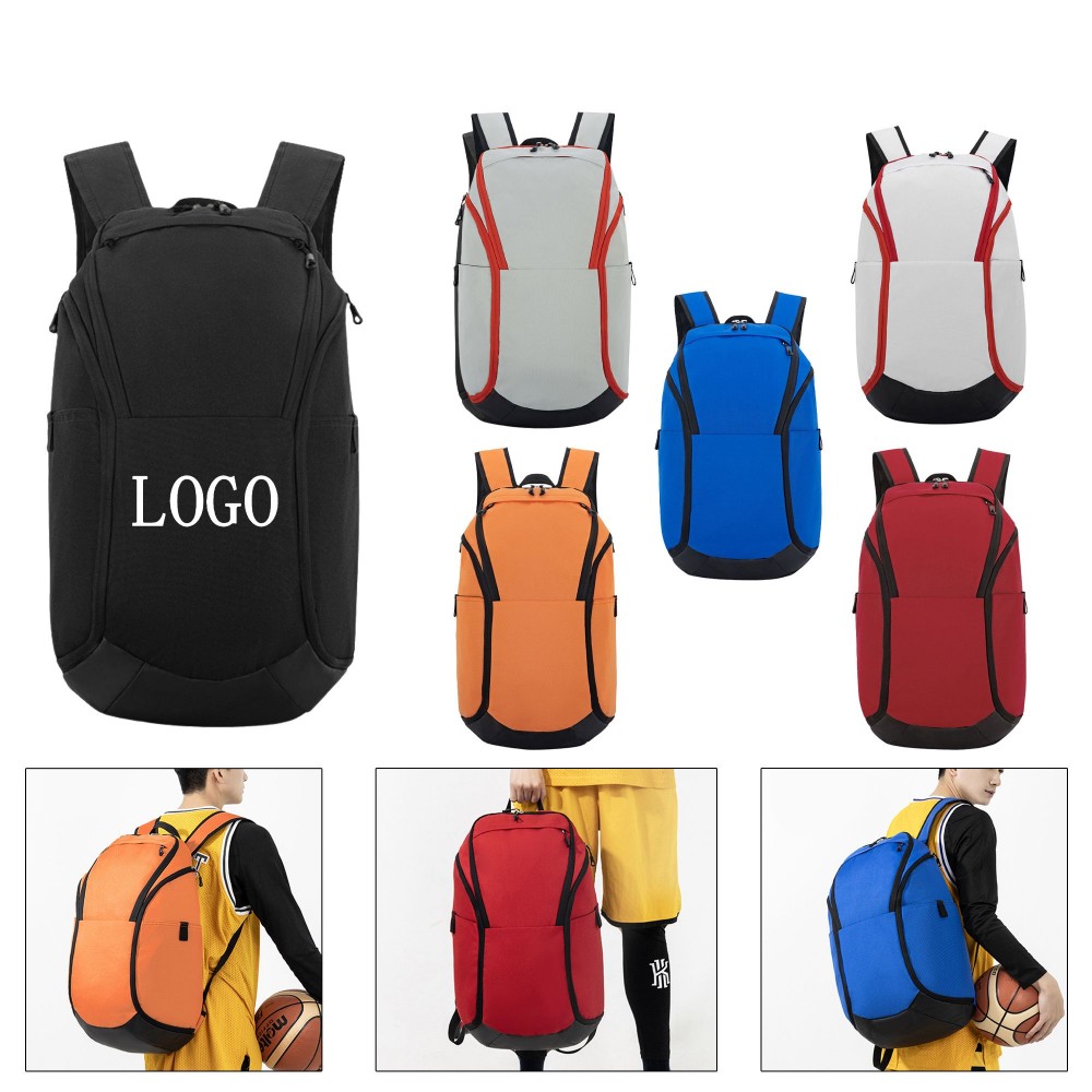 Large Capacity Basketball Backpack w/ Ball Compartment with Logo