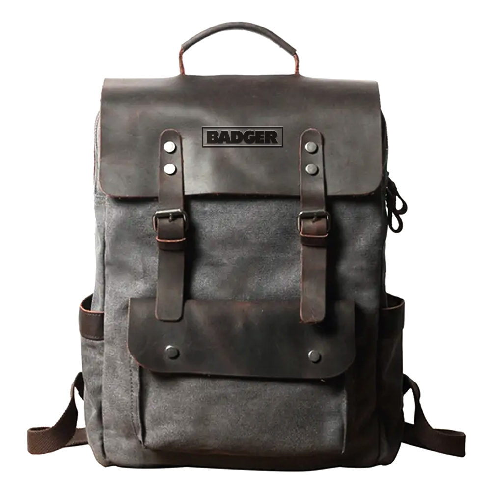 Custom Arvin canvas leather backpack