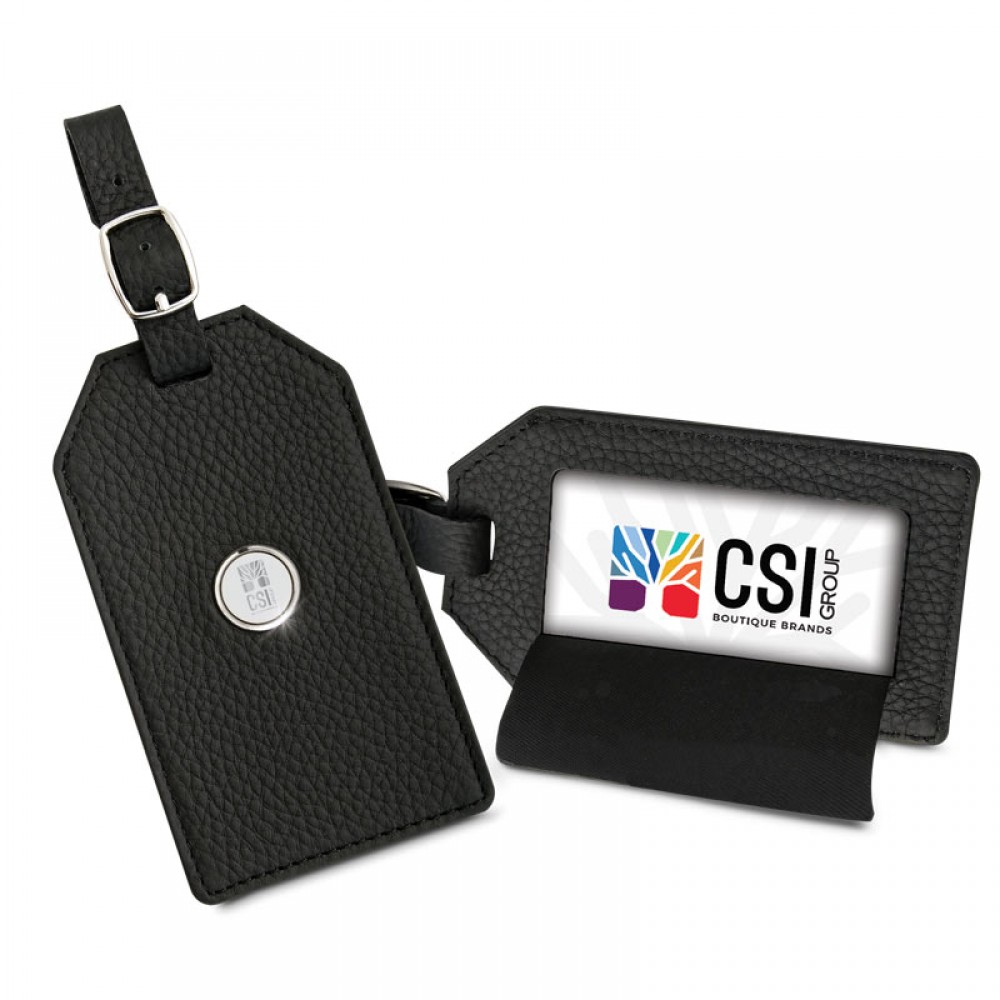 Customized Premium Luggage Tag W/ Silver Medallion Customized Premium Luggage Tag W/ Silver Medallion