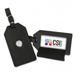 Customized Premium Luggage Tag W/ Silver Medallion