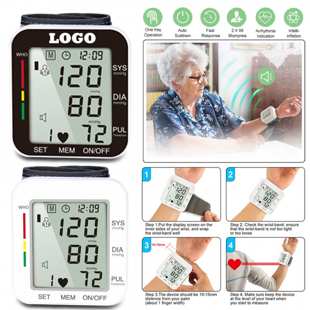 Home Use Blood Pressure Monitor With Voice Broadcast with Logo