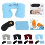 Inflatable U-Shaped Neck Pillow Travel Set with Logo