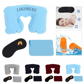 Inflatable U-Shaped Neck Pillow Travel Set with Logo Inflatable U-Shaped Neck Pillow Travel Set with Logo