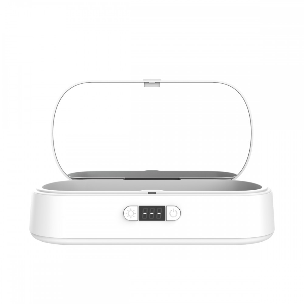 Logo Branded UV Sanitizing Box With Wireless Charger and Vinly Mirror (10W)