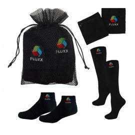 Custom Travel Kit w/Storage Band, Fuzzy Socks & Compression Socks  Custom Travel Kit w/Storage Band, Fuzzy Socks & Compression Socks