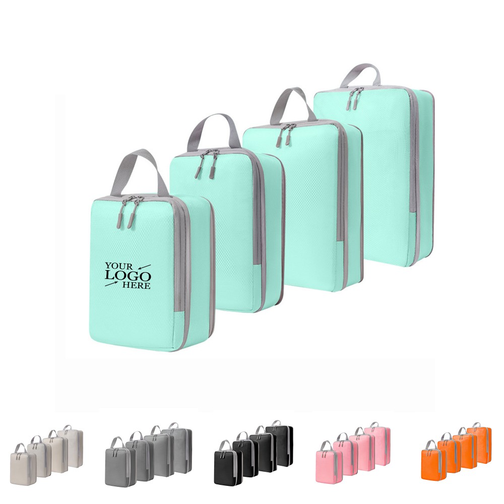 Logo Branded 4Pcs Compression Packing Cubes Set Logo Branded 4Pcs Compression Packing Cubes Set