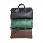 Brehana Leather Duffel with Logo