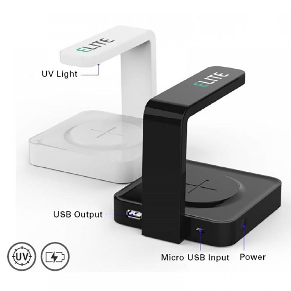 UV-C Phone sterilizer and Wireless Charging Station with Logo UV-C Phone sterilizer and Wireless Charging Station with Logo