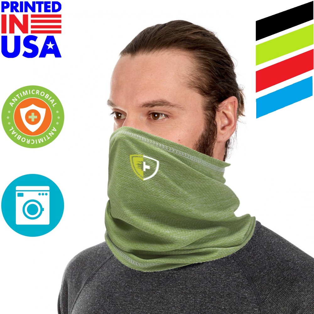 Personalized Heathered Neck Gaiter w/ Full Color Imprint Antimicrobial