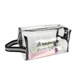 Clear Travel Carrying Striped Handle Bag with Logo
