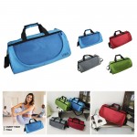 Logo Branded Classic Sports Duffel Bag w/ Zipper Front Pocket