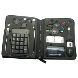USB Travel Kit with Portable Keyboard & Mini Optical Mouse (10 Piece Set) Logo Branded