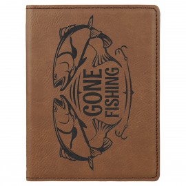 Customized Dark Brown Leatherette Passport Holder  Customized Dark Brown Leatherette Passport Holder