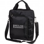 The Vertical Laptop Shoulder Bag - Black Custom Imprinted