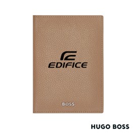 Hugo Boss Classic Grained Passport Holder - Camel with Logo