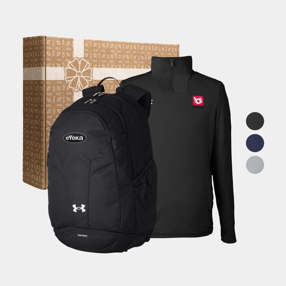 Logo Branded Under Armour Men's Quarter-Zip & Laptop Backpack Gift Set Logo Branded Under Armour Men's Quarter-Zip & Laptop Backpack Gift Set