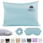 Satin Pillowcase Scrunchies Eye Mask Sleep Set with Logo
