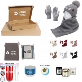 Customized Winter Knit Hat Scarf and Gloves Deluxe Gift Set